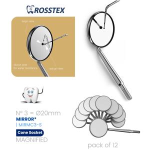 Magnifying Mirror No. 3 cone socket single side (pack of 12)