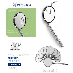 Plane Mirror No. 5 cone socket single side (pack of 12)