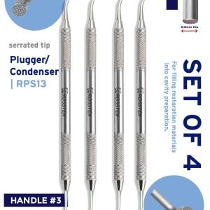 Serrated Condensers Kit with handle no. 4 (pack of 4)